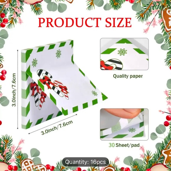 Festive Holiday Pen and Christmas Sticky Notes Pad 🎅🏻🎄☃️❄️🥶🎄🎅🏻☃️❄️🥶❄️❤️🎄❤️🎄❤️🎄 - Picture 2 of 9